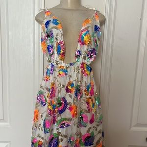 Sisters The Label Vera Gown - Tropical Barbie & Pearl Silk